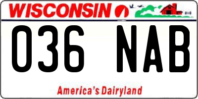 WI license plate 036NAB