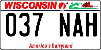 WI license plate 037NAH