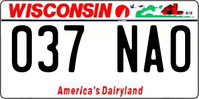 WI license plate 037NAO