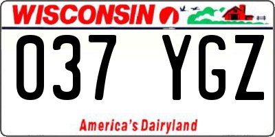 WI license plate 037YGZ