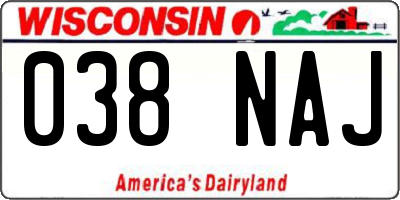 WI license plate 038NAJ
