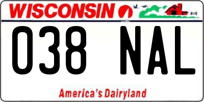 WI license plate 038NAL