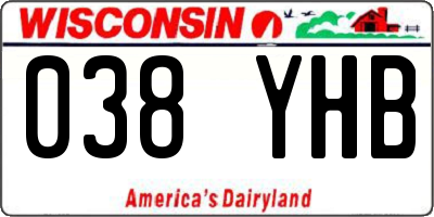 WI license plate 038YHB