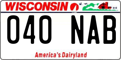 WI license plate 040NAB