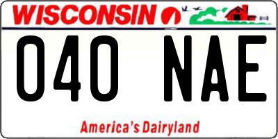 WI license plate 040NAE