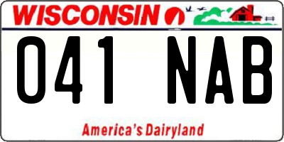 WI license plate 041NAB