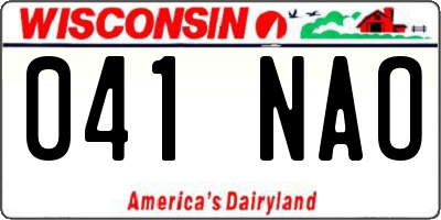 WI license plate 041NAO