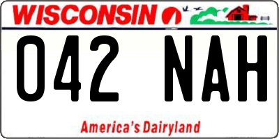 WI license plate 042NAH