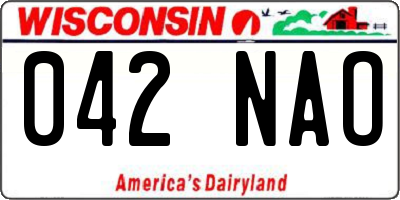 WI license plate 042NAO
