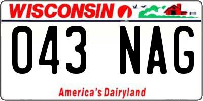 WI license plate 043NAG