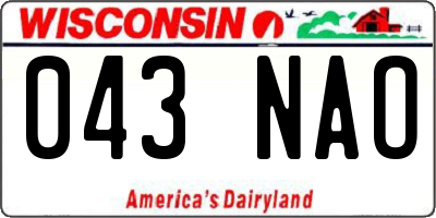 WI license plate 043NAO