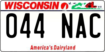 WI license plate 044NAC