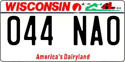 WI license plate 044NAO