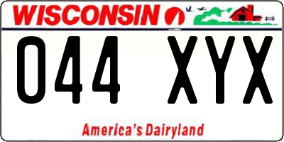 WI license plate 044XYX