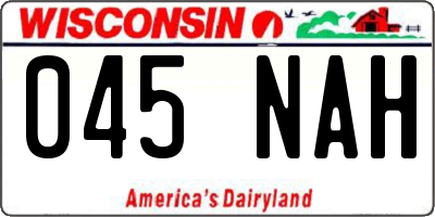 WI license plate 045NAH