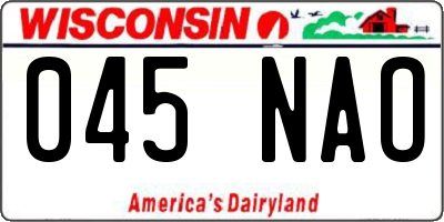 WI license plate 045NAO