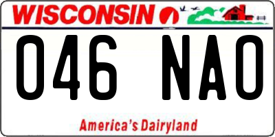 WI license plate 046NAO