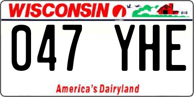 WI license plate 047YHE