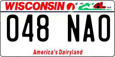 WI license plate 048NAO