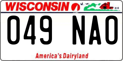 WI license plate 049NAO