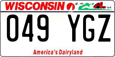 WI license plate 049YGZ