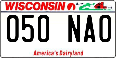 WI license plate 050NAO