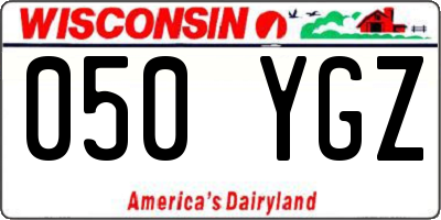 WI license plate 050YGZ