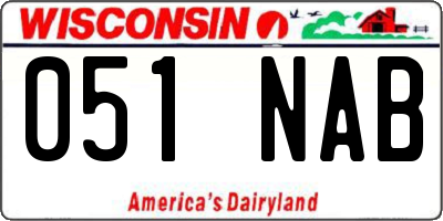 WI license plate 051NAB