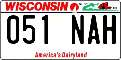 WI license plate 051NAH