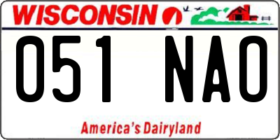 WI license plate 051NAO