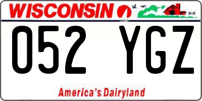WI license plate 052YGZ