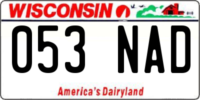 WI license plate 053NAD