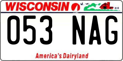 WI license plate 053NAG