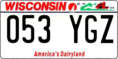 WI license plate 053YGZ