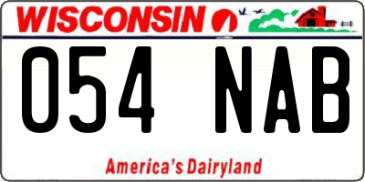 WI license plate 054NAB