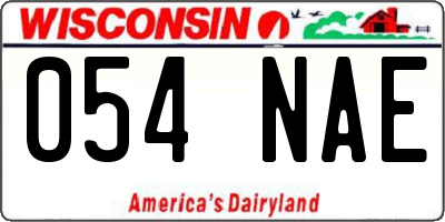WI license plate 054NAE