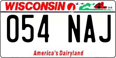 WI license plate 054NAJ