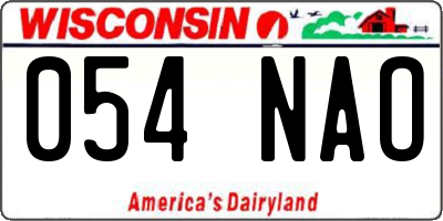 WI license plate 054NAO