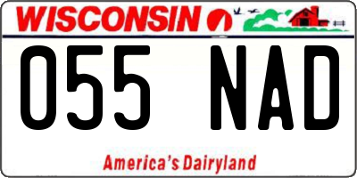 WI license plate 055NAD