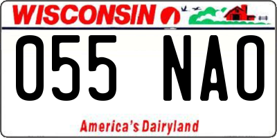 WI license plate 055NAO