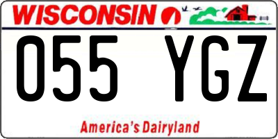 WI license plate 055YGZ