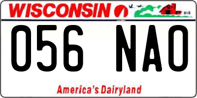 WI license plate 056NAO