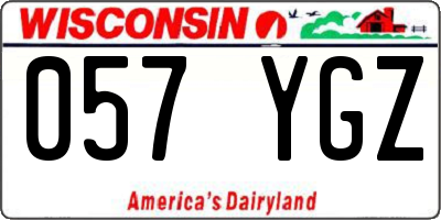 WI license plate 057YGZ