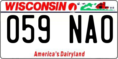 WI license plate 059NAO