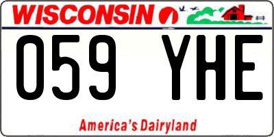 WI license plate 059YHE