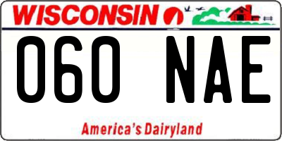 WI license plate 060NAE
