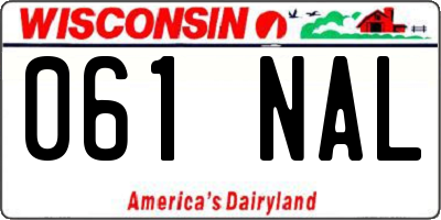 WI license plate 061NAL