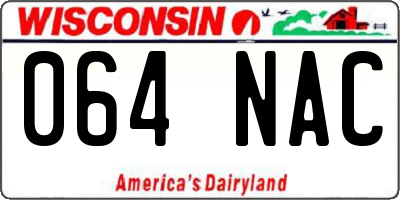 WI license plate 064NAC