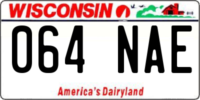 WI license plate 064NAE