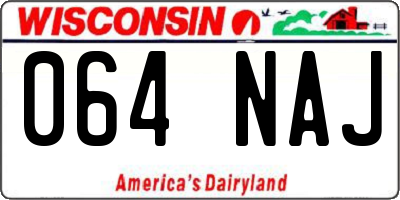 WI license plate 064NAJ